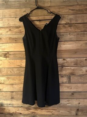 Cynthia Rowley Classic Black V-Neck Sleeveless Fit-and-Flare Dress